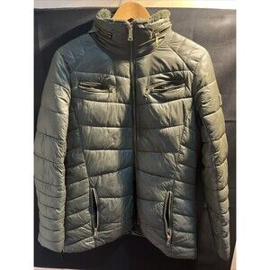 Lauren Ralph Lauren Down Insulated Coat Mens Medium Olive Green Hooded Puffer